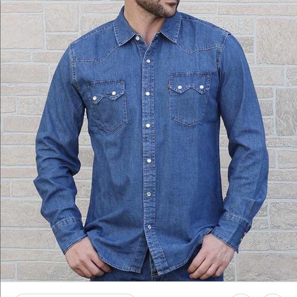 Levi S Shirts Levis Stonewashed Denim Sawtooth Western Shirt S
